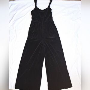 Old Navy Fit And Flare Black Velvet Jumpsuit Size Small